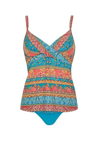 Olympia Tankini Paisley Multicolor Zweiteiler Set mit Softschalen V-Ausschnitt verstellbare Träger breiter Slip