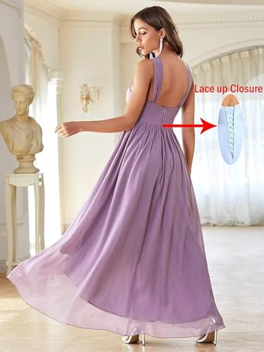 ZSWWYibo Halter Bridesmaid Dresses for Women Ruffled Maxi Hi-Lo Evening Party for Wedding Guest Prom Dress4