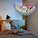 Lunriwis Kuscheltier Aufbewahrung Netz mit LED-Leuchten, Boho Makramee Spielzeug kinderzimmer deko, StofftieStofftier Aufbewahrungstasche Hängematte Aufbewahrung Kuscheltiere Lila