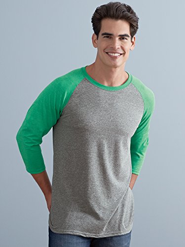 Dri-Power Active Triblend Baseball Raglan T-Shirt (601RR) Oxford Grey/Irish Green Heather, XL4