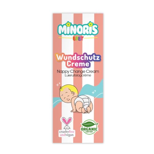 Minoris Baby Crema Pañal - Óxido de Zinc Potente, Contenido Orgánico, Alivio Inmediato, Protección Duradera, Cuidado Suave con Manteca de Karité, Sin Fragancia, Dermatológicamente Probado, Vegano, 55g