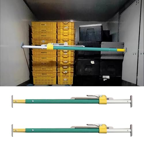QIYFOZ Ratcheting Cargo Bar,Extendable Truck Bed Cargo Bar, Truck Bed Divider Bar with Non-Slip Pad, Tube Cargo Bar for Use in Pickup Truck Bed/SUV/Minivan/Small Trailers(2pcs)