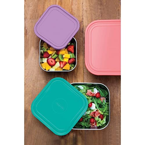 Tramontina 64220932 Jogo de Potes Aço Inox com Tampa Plástica com 3 Peças, Prata