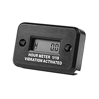 Runleader Digitaler drahtloser vibrationsaktivierter Betriebsstundenzähler, wasserdicht für alle Arten von Rasenmäher, Generator, Kompressor, Motorrad, Dirtbike, Außenborder, Motorboot usw.