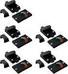 Latch Indicating Lock, Zinc Alloy Vacant Occupied Bathroom Privacy Locks, Indicator Bolt Vacant/Engaged Bathroom WC Restroom Toilet Partition Door Lock Latch (5 Pcs, Black)