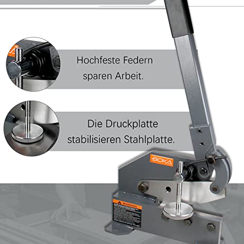 GEMTO Hefboomschaar staal handhefboomschaar plaatschaar slagschaar 152 mm, plat staal van maximaal 70 x 6 mm - Afbeelding 4