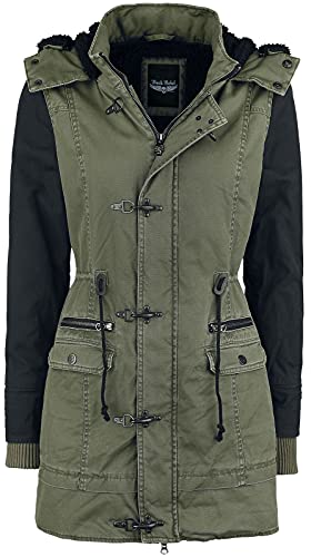 Rock Rebel by EMP Damen schwarz-olive Winterjacke mit Teddyfutter L