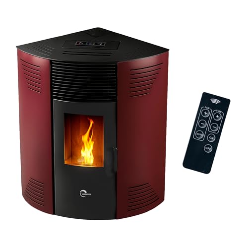 Stufa a pellet angolare Iseos 12,2 kW Bordeaux Sannover