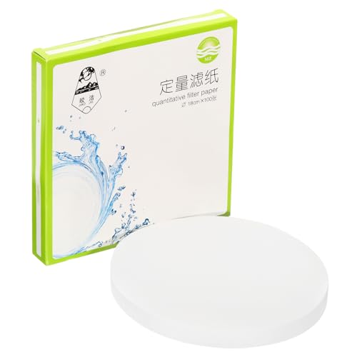 PATIKIL 100Pcs 18cm Quantitative Filter Paper Circles, Fast Speed Round Laboratory Filter Paper Chemical Industrial Oil Testing Funnel Filter Paper