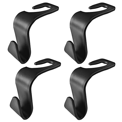 EcoNour Car Headrest Hook (4 Pack) | Handy Car Hooks for Purses and Bags that Prevent Things from Sliding Around | Interior Car Organization Accessories