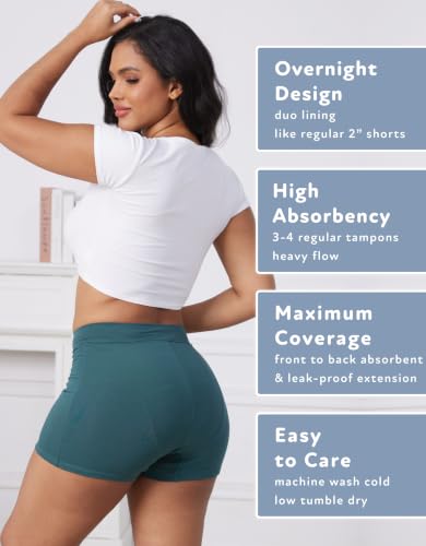 Image of Goat Union Overnight Period Shorts for Women - 2 inch Absorbent Sleep Period Boyshorts Heavy Flow