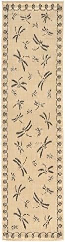 KensingtonRow Home Collection Area Rugs - Dragonfly Dance Rug - Sand - 23" x 90" Runner - Indoor Outdoor Dragonfly Rug