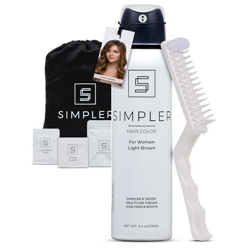 Simpler Hair Color for Women Permanent Ammonia Free Hair Dye for Gray Coverage - Natural Looking Hair Color for Sensitive Scalp - Long Lasting Light Brown Hair Dye