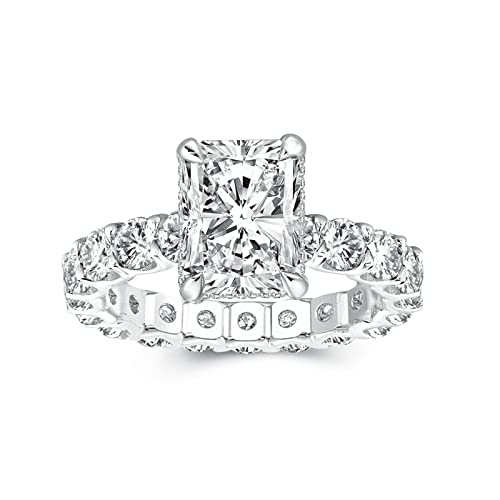 3CT Radiant Cut Engagement Ring for Women, Simulated Diamond Ring,18K White/Yellow Gold Plated 925 Sterling Silver Promise Ring