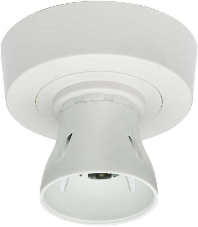 Knightsbridge SN8230T2 HO BC Batten Holder with Ceiling Rose Base ,White,3-Plate