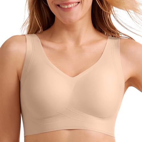 Wireless Full Coverage Bra Back Smoothing Seamless Support and Lift Everyday Bras for Older Women