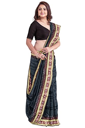 NUAPATANAPATA black sambalpuri silk saree in pure silk – image 2