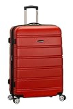 Rockland Melbourne Hardside Expandable Spinner Wheel Luggage, Red, Checked-Large 28-Inch (F1603-RED)