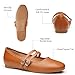 Trary Brown Flats Mary Jane Shoes Women Square Toe Ballet Flats Shoes for Women Comfortable Slip On Dress Shoes with Strap Casual Office Mary Jane Flat Size 7.5