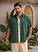 Hardaddy Men's Casual Striped Shirts Button Down Short Sleeve Blouse Summer Hawaiian Shirt Green XL