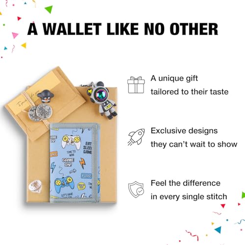 Image of Kids Wallet for Boys Ages 4-12, Video Game Gamer Gaming Boys Wallet, Toddler Wallets with Coin Pocket, Novelty Christmas & Birthday Gift