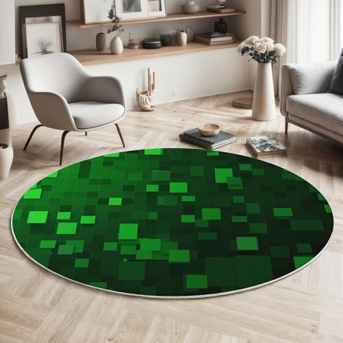 Alfombras redondas para salón y dormitorio tapete verde de 160cm 4