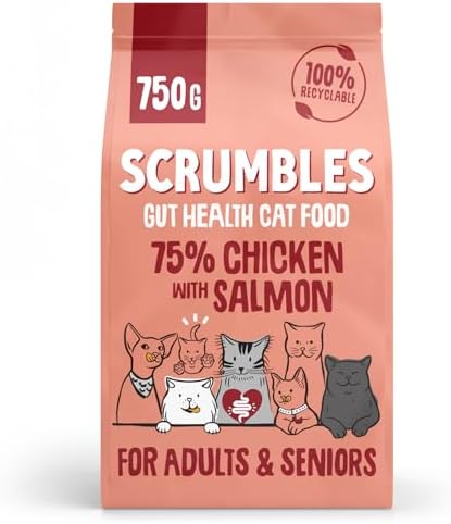 Scrumbles All Natural Dry Cat Food With 75% Chicken and Fresh Salmon, High Protein Food for Adults And Seniors, 750 g - View 3