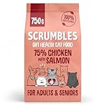 Scrumbles All Natural Dry Cat Food With 75% Chicken and Fresh Salmon, High Protein Food for Adults And Seniors, 750 g