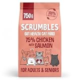 Scrumbles All Natural Dry Cat Food With 75% Chicken and Fresh Salmon, High Protein Food for Adults And Seniors, 750 g