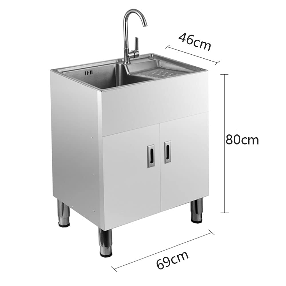 Lavello Cucina Nero Autoportante - 1 Vasca Acciaio Inox, Con Rubinetto E Scolapiatti, Per Interno/esterno - Foto 3