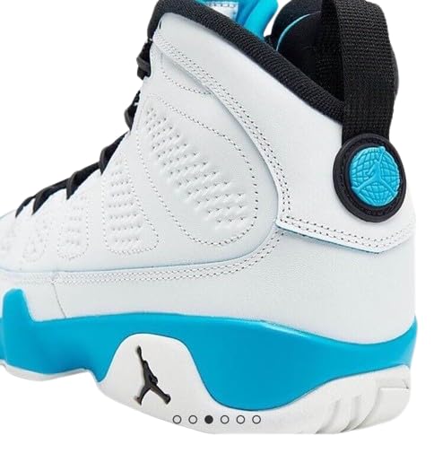 NIKE Air Jordan 9 Retro Powder Blue (Gs) Big Kids-Size 5, Summit White/Black