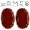 Hakan Bergama Handmade Oval Clay Pan Set of 2 | Terracotta Pans Glazed Inside | Casserole Dishes for Oven Baking | Traditional Earthenware Clay in Box, Large, 6.2 x 11.6 x 1.5-inch 25.3 Oz (750 cc) #3