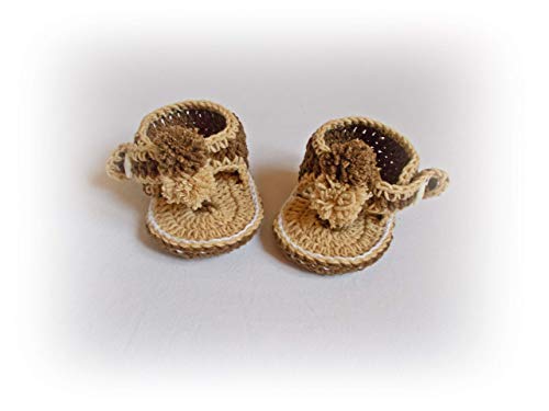 Baby Flip Flops, Baby Sandals, Brown Sandals, Crochet Baby Flip Flops4