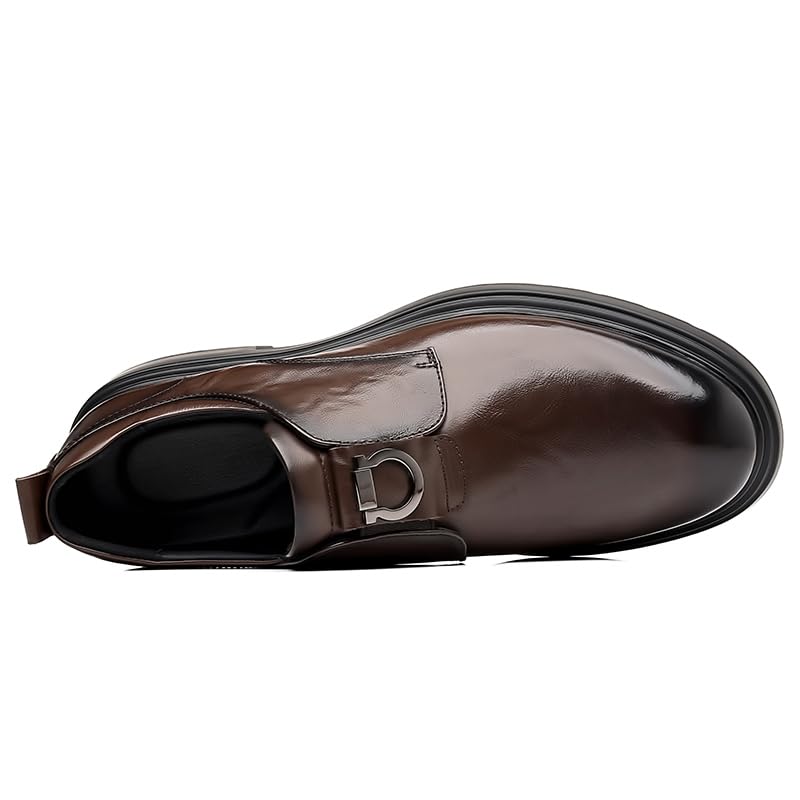 Men's Leather Platform Business Oxford Shoes Classic Round Toe Wingtip Formal Dress Shoes Business British Leather Shoes Fashion Casual Trendy Shoes2