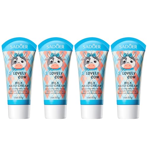 Crema de manos de 60 g x 4 unidades, crema de manos profundamente nutritiva y ultrahidratante para manos secas agrietadas, crema de manos hidratante diaria, regalo para mujeres y niñas