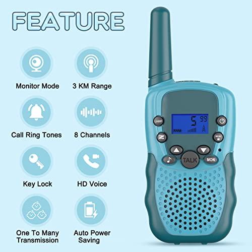 Selieve Walkie Talkies For Kids, Rechargeable Kids Toy For 3 4 5 6 7 8 Year Old Boys Girls, Walkie Talkies Long Range With 22 Channels For Outdoor Adventures, Camping, Hiking #TOP1