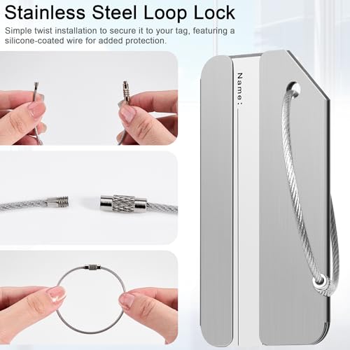 Travelambo Luggage Tags & Bag Tags Stainless Steel Aluminum3