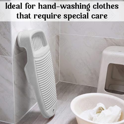 Image of ABOUT SPACE Cloth Washing Board - Non-Slip Handwash Board for Clothes - Cloth Washboard for Infant /Kid Clothes Shirts Hand Towels Undergarment Wash for Home - (Grey - L 43 x B 21 x H 7 cm)
