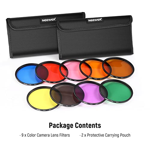Neewer 10080923 9Pcs Full Color Lens Filter Set, 58Mm Resin Lens Filters With Red, Orange, Blue, Yellow, Green, Brown, Purple, Pink, Gray Color Available With 2 Pouches, Camera Lens Accessories thumb #8