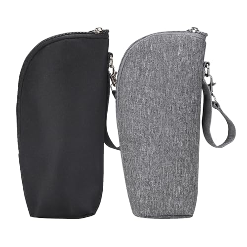 ULVBABI 2pcs Insulated Baby Bottle Bags Portable Breastmilk Storage Tote Thermal Feeding Pouch Holder Travel Carrier Heat Preservation and Cold Preservation (2 Bottle Bags)