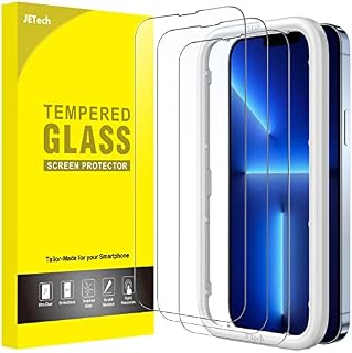 JETech Pełny Pokrycie Ochraniacz Ekranu dla iPhone 13 Pro Max 6,7 Cala, Screen Protector z Szkło Hartowane Film Folia z Narzędzie Łatwej Instalacji, Przyjazny dla Przypadku, HD Przezroczyste, 3 Sztuki