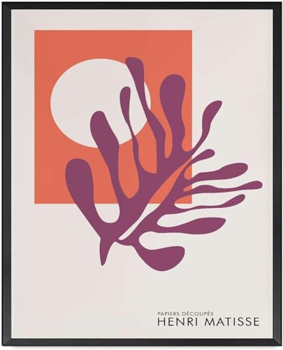 Pintura de Henri Matisse naranja y morado para decoración del salón pop