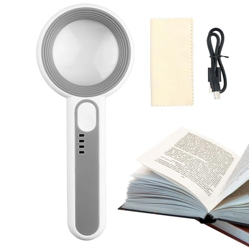 Lupa con luz LED | Lupa de mano con luces, lupa de lectura de mano recargable con luz para monedas y joyas