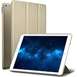 New iPad 9.7-inch 2018 2017 Case, ROARTZ Metallic Gold Slim-Fit Smart Rubber Folio Case Hard Cover Light-Weight Wake Sleep For Apple iPad 5th 6th generation Retina Model A1893 A1954 A1822 A1823