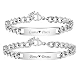 Conception: Ce bracelet pour couple est composé par la chaîne classique et mode. Longueur: bracelet homme: 19cm +(3cm d'extension), bracelet femme: 16cm +(3cm d'extension). Ils sont réglables sur les maillons de la chaîne.