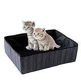 Bac à Litière de Voyage Portable pour Chat, Litière Pliable pour Chats, Maison, Doux, Imperméable, Durablet pour Voyage, Domicile, Extérieur Camping en Plein Air, Gris, 40 * 30cm