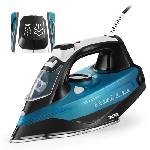 YASHE 1800W Steam Iron with Self-Cleaning Soleplate and 3-Way Auto-Off