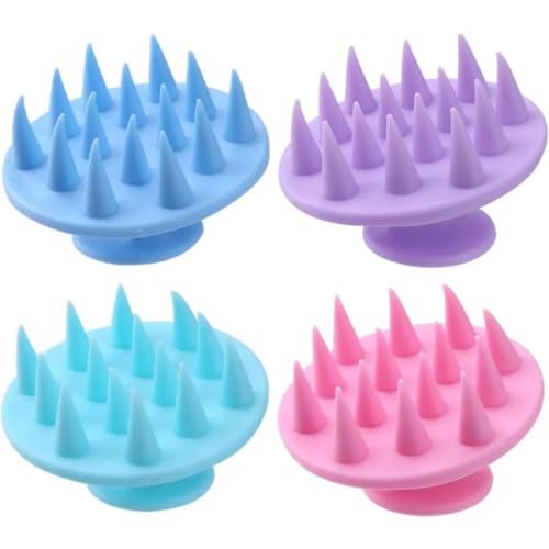 Escova de Silicone para Massagem Capilar e Banho, Massageador para Couro Cabeludo