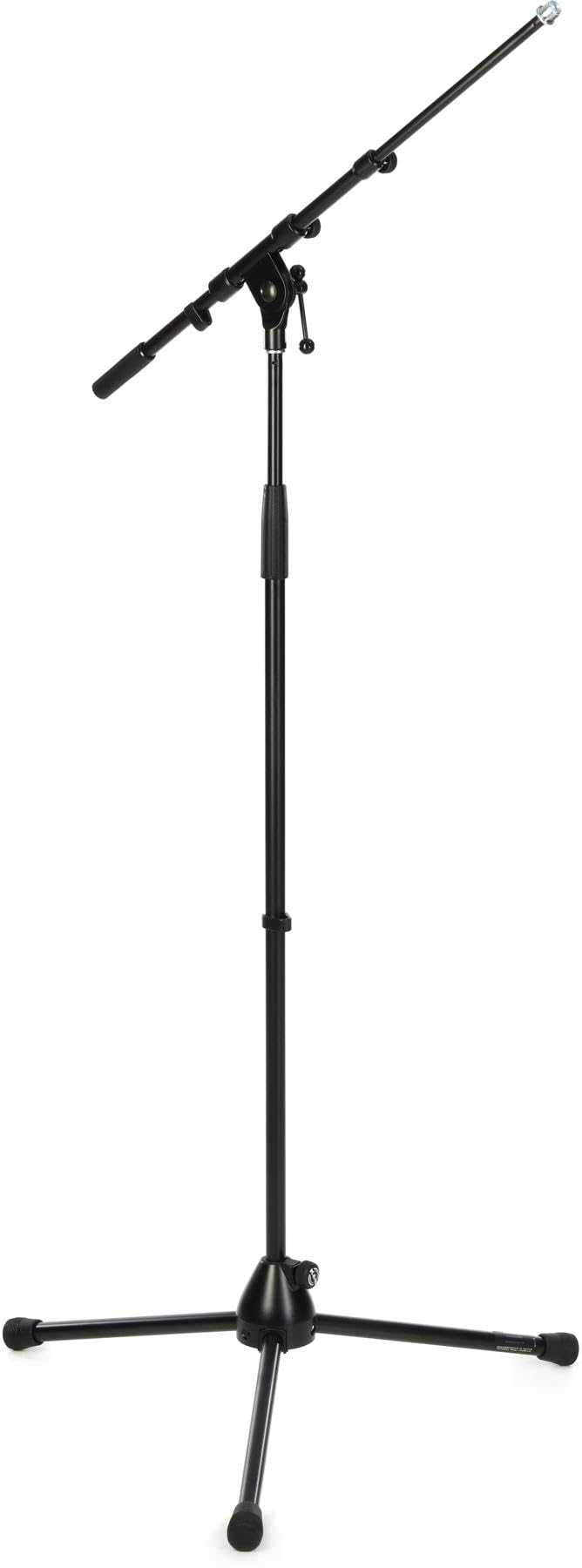 K&M König & Meyer 21090.500.55 Tripod Microphone Stand Adjustable Telescoping 2 Piece Boom Arm Folding Leg Base German Made Black, black 21090