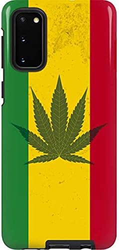 Skinit Pro Phone Case Compatible with Galaxy S20 - Marijuana Rasta Distressed Design